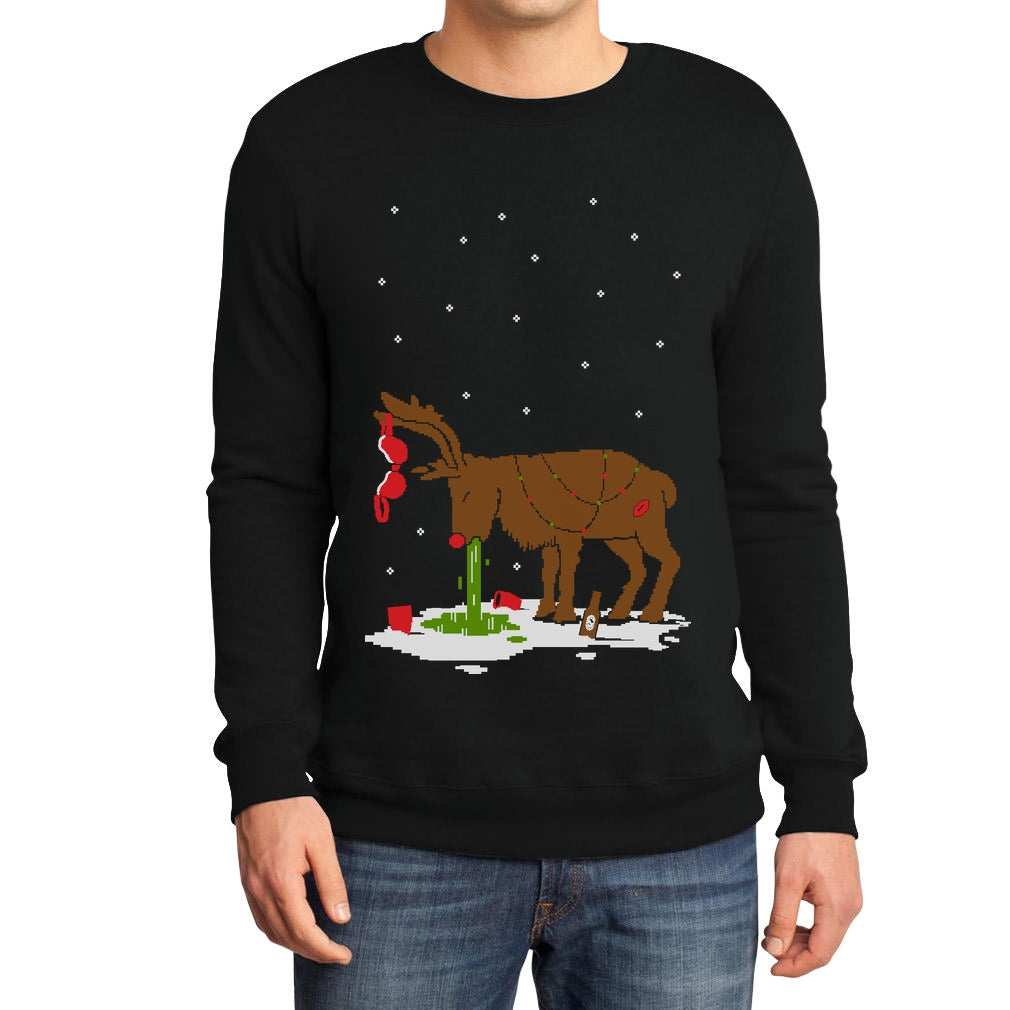 Verkatertes Rentier Witziges Ugly Christmas Motiv Sweatshirt