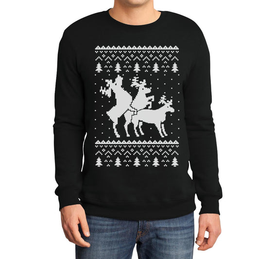 Rehntier Dreier - Lustiger Herren Weihnachtspullover Sweatshirt